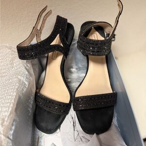 ANTONIO MELANI Black Beaded Heels